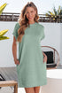 Effortless Textured Crinkle Short Sleeve Casual T Shirt Mini Dress